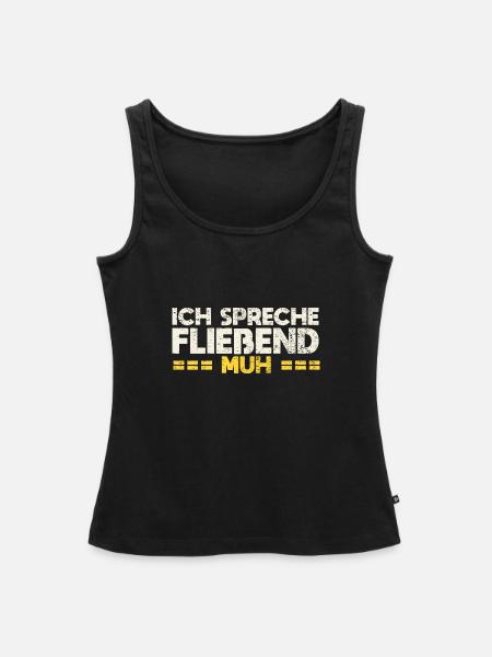 Ich Spreche Fließend Muh - Frauen Premium Organic Tank Top - Schwarz