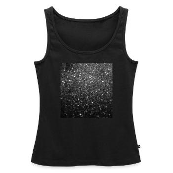 Funkelnder schwarzer Glitter - Frauen Premium Organic Tank Top - Schwarz - Vorne - AI Model Female 172 light (172cm)
