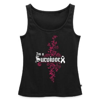 I'm a cancer survivor - Frauen Premium Organic Tank Top - Schwarz - Vorne - AI Model Female 172 light (172cm)
