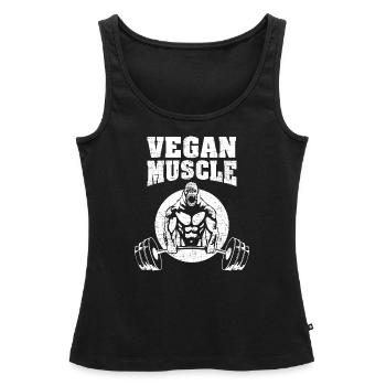 Vegan Muscle | Gorilla Lifting | Gym Workout - Frauen Premium Organic Tank Top - Schwarz - Vorne - AI Model Female 172 light (172cm)