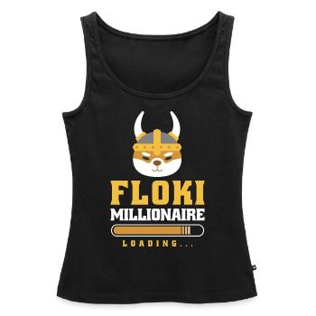 Crypto Floki Millionaire Conception de chargement - Débardeur bio Premium Femme - noir - Devant - AI Model Female 172 light (172cm)