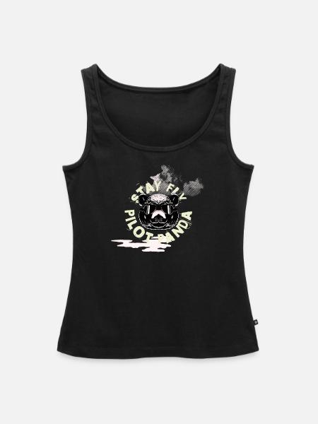 Pilot panda - Frauen Premium Organic Tank Top - Schwarz