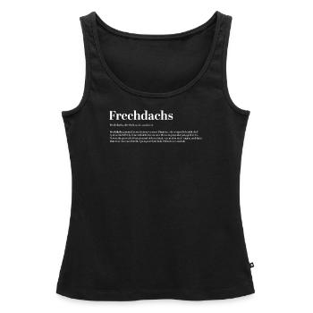 Frechdachs Definition Kosename frech locker - Frauen Premium Organic Tank Top - Schwarz - Vorne - AI Model Female 172 light (172cm)