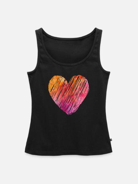 Farbiges Herz - Frauen Premium Organic Tank Top - Schwarz
