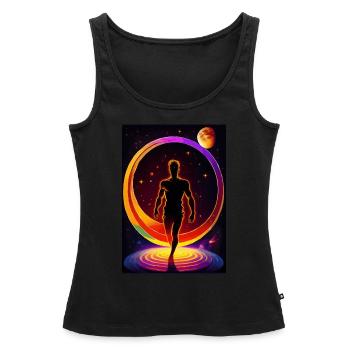 Spaceman - Débardeur bio Premium Femme - noir - Devant - AI Model Female 172 light (172cm)