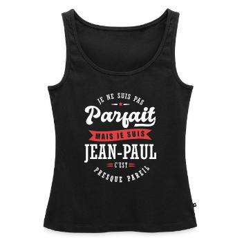 jean paul Parfait Cadeau prenom jean paul - Débardeur bio Premium Femme - noir - Devant - AI Model Female 172 light (172cm)