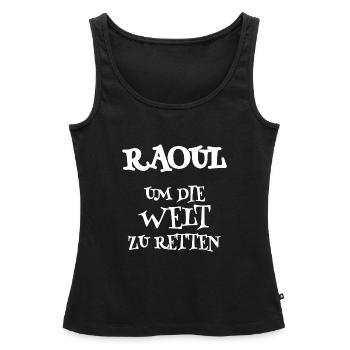 Retter Raoul - Frauen Premium Organic Tank Top - Schwarz - Vorne - AI Model Female 172 light (172cm)