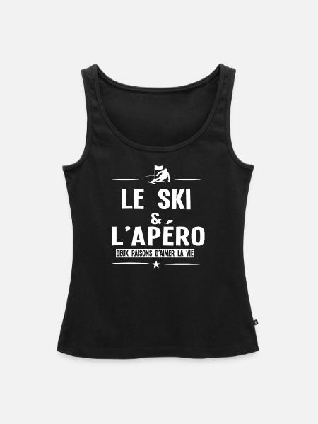 Ski und Aperitif - Frauen Premium Organic Tank Top - Schwarz