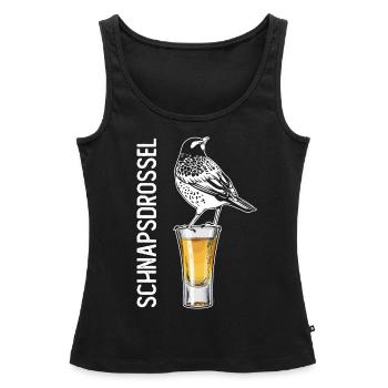 Schnapsdrossel Schnapstrinker Alkohol Schnaps - Débardeur bio Premium Femme - noir - Devant - AI Model Female 172 light (172cm)
