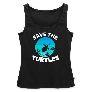 Amoureux des animaux Animal de mer Cadeau Tortue - Débardeur bio Premium Femme - noir - Devant - AI Model Female 172 light (172cm)