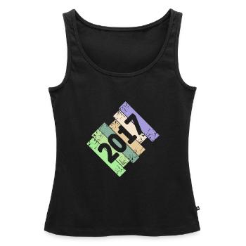 Jahr 2017 - Frauen Premium Organic Tank Top - Schwarz - Vorne - AI Model Female 172 light (172cm)