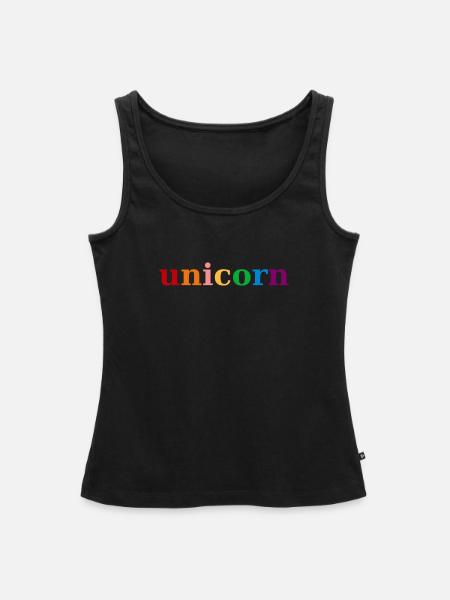 Einhorn Regenbogenfarben - Frauen Premium Organic Tank Top - Schwarz