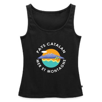 Pays catalan mer et montagne - Débardeur bio Premium Femme - noir - Devant - AI Model Female 172 light (172cm)