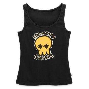 Identity Crisis Logo - Women’s Premium Organic Tank top - black - Front - AI Model Female 172 light (172cm)