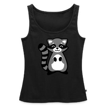 Waschbär Tierkind Geschenkidee raccoon gift idea - Frauen Premium Organic Tank Top - Schwarz - Vorne - AI Model Female 172 light (172cm)