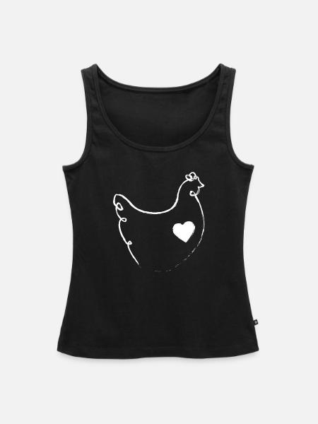 Strichzeichnung Huhn - Frauen Premium Organic Tank Top - Schwarz