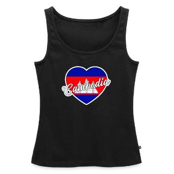 Kambodscha - Frauen Premium Organic Tank Top - Schwarz - Vorne - AI Model Female 172 light (172cm)