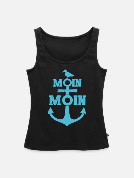 Moin Moin - Frauen Premium Organic Tank Top - Schwarz