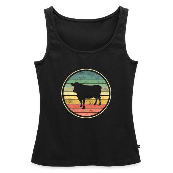 Vache Vaches - Débardeur bio Premium Femme - noir - Devant - AI Model Female 172 light (172cm)