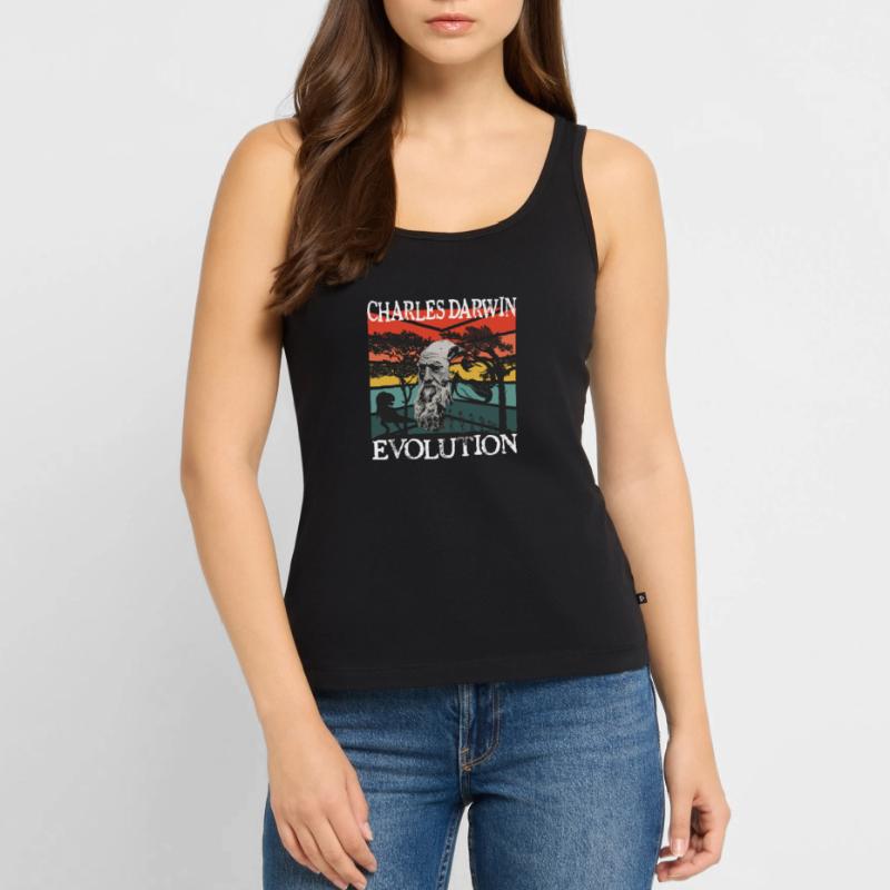 Charles Darwin Evolution textile gift idea Women’s Premium Organic Tank top