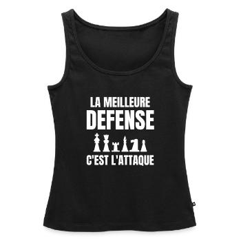 échec, échec et mat, joueur d'échecs - Débardeur bio Premium Femme - noir - Devant - AI Model Female 172 light (172cm)