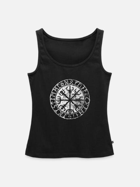 Vegvisir Symbol - Frauen Premium Organic Tank Top - Schwarz