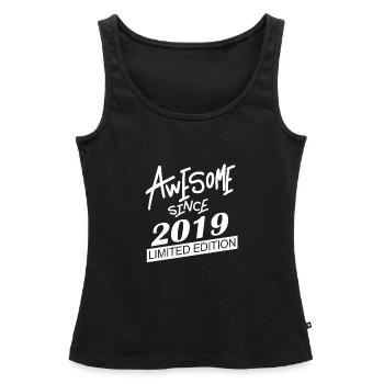 2019 - Jahrgang 2019 - Fantastisch seit 2019 - Frauen Premium Organic Tank Top - Schwarz - Vorne - AI Model Female 172 light (172cm)