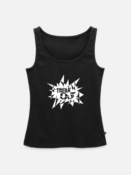 Kantiger Explosionsburst Text - Frauen Premium Organic Tank Top - Schwarz