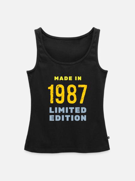 1987 - Frauen Premium Organic Tank Top - Schwarz
