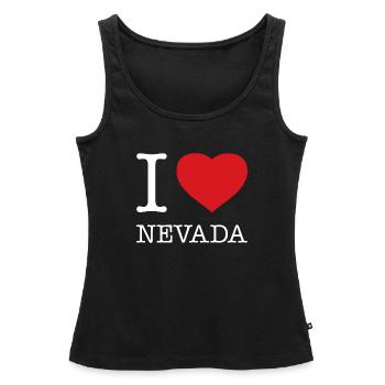J’ADORE LE NEVADA - Débardeur bio Premium Femme - noir - Devant - AI Model Female 172 light (172cm)