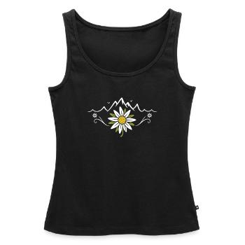 Edelweiß Berge - Volksfest Natur Design - Frauen Premium Organic Tank Top - Schwarz - Vorne - AI Model Female 172 light (172cm)