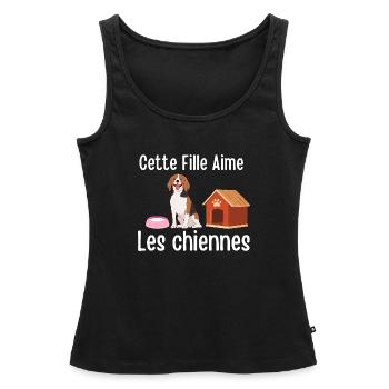 This Girl Loves Dogs - Women’s Premium Organic Tank top - black - Front - AI Model Female 172 light (172cm)