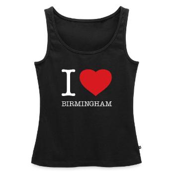 J’adore Birmingham - Débardeur bio Premium Femme - noir - Devant - AI Model Female 172 light (172cm)