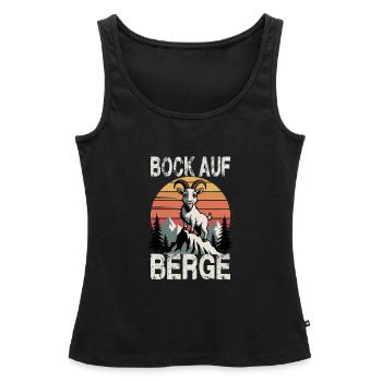  Bock Auf Berge Alpen Steinbock Gipfel Wanderlust - Frauen Premium Organic Tank Top - Schwarz - Vorne - AI Model Female 172 light (172cm)