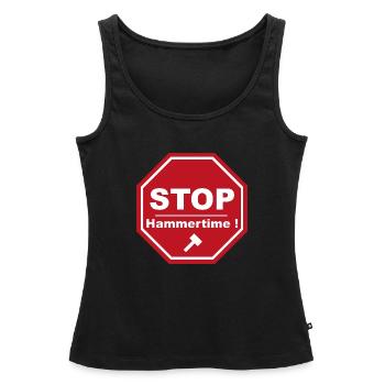 stop hammertime - Débardeur bio Premium Femme - noir - Devant - AI Model Female 172 light (172cm)