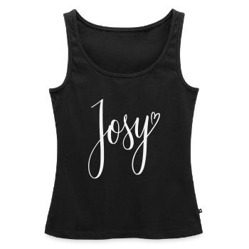 Josy Script Heart Design - Women’s Premium Organic Tank top - black - Front - AI Model Female 172 light (172cm)