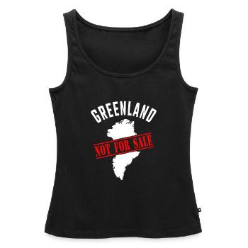 Greenland Not for Sale - Women’s Premium Organic Tank top - black - Front - AI Model Female 172 light (172cm)
