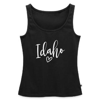 Idaho Heart Women’s Love Idaho - Débardeur bio Premium Femme - noir - Devant - AI Model Female 172 light (172cm)