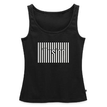 Barcode Illusion  - Frauen Premium Organic Tank Top - Schwarz - Vorne - AI Model Female 172 light (172cm)