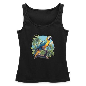Aras Ara - Frauen Premium Organic Tank Top - Schwarz - Vorne - AI Model Female 172 light (172cm)