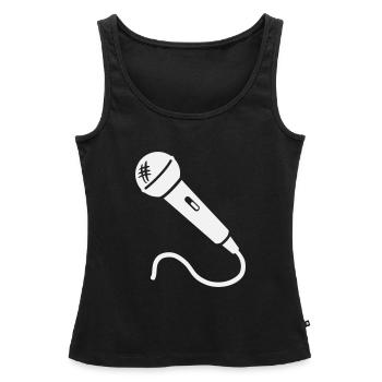 Mikrofon Karaoke Musiker Sänger Mikrophon Singen - Frauen Premium Organic Tank Top - Schwarz - Vorne - AI Model Female 172 light (172cm)