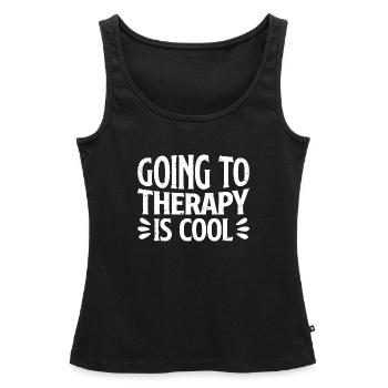going to therapy is cool - Frauen Premium Organic Tank Top - Schwarz - Vorne - AI Model Female 172 light (172cm)