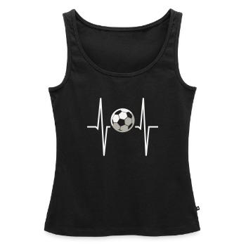 Football Rythme cardiaque ECG Moniteur de fréquence cardiaque Fan de football - Débardeur bio Premium Femme - noir - Devant - AI Model Female 172 light (172cm)