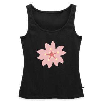Blush Sakura Petal Bloom - Débardeur bio Premium Femme - noir - Devant - AI Model Female 172 light (172cm)