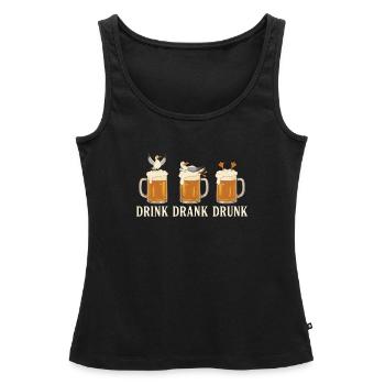 Drink Drank Drunk Beer Seagulls Beach - Frauen Premium Organic Tank Top - Schwarz - Vorne - AI Model Female 172 light (172cm)
