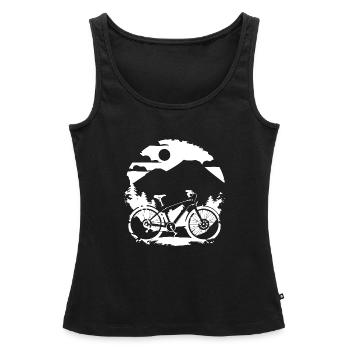 Mountainbiken - Frauen Premium Organic Tank Top - Schwarz - Vorne - AI Model Female 172 light (172cm)