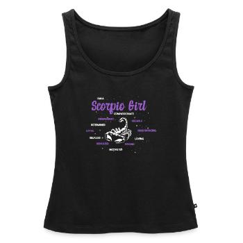 Sternzeichen Skorpion - Frauen Premium Organic Tank Top - Schwarz - Vorne - AI Model Female 172 light (172cm)