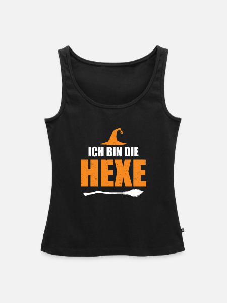 Halloween German Text Witch - Frauen Premium Organic Tank Top - Schwarz