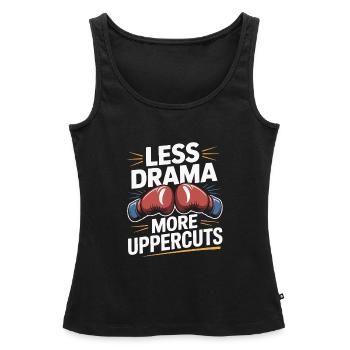 Less Drama More Uppercuts Gloves Boxing Gloves - Frauen Premium Organic Tank Top - Schwarz - Vorne - AI Model Female 172 light (172cm)