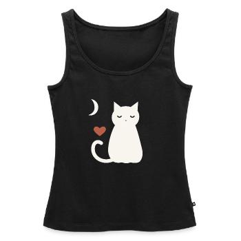 Halloween Katze Damen - Frauen Premium Organic Tank Top - Schwarz - Vorne - AI Model Female 172 light (172cm)